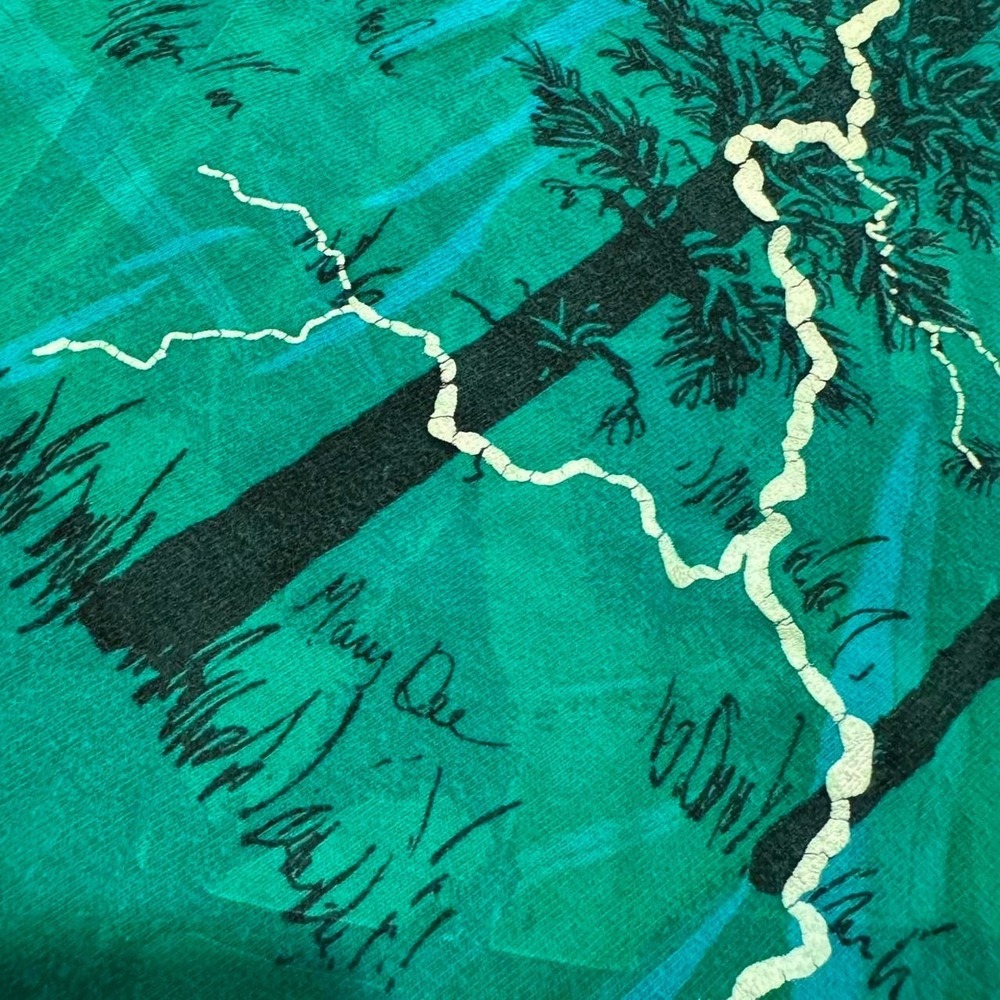 Vintage Art‎ Nature Men's Shirt Mary Dee AOP Lightning Forest 90s Size Large - Picture 4 of 8